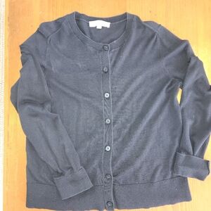 LOFT Women's Black Button-Up Cardigan